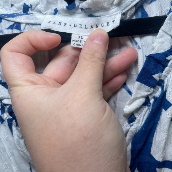 Jane + Delancey Blue and White Women's Blouse - Picture 6 of 7